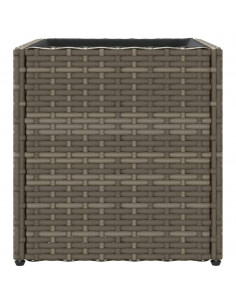 Fioriera da Giardino Grigia 36x30x32 cm in Polyrattan 2