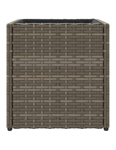 Fioriera da Giardino Grigia 36x30x32 cm in Polyrattan