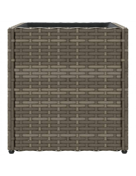 Fioriera da Giardino Grigia 36x30x32 cm in Polyrattan