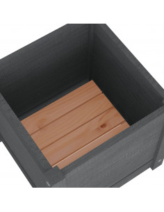 Fioriera da Giardino Grigia 40x40x40 cm Legno Massello di Pino 2