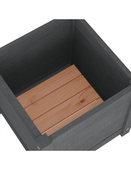 Fioriera da Giardino Grigia 40x40x40 cm Legno Massello di Pino