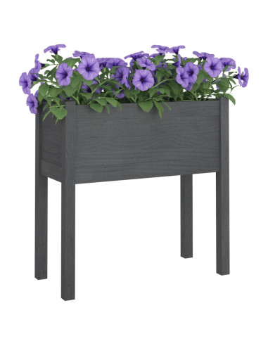 Fioriera da Giardino Grigia 70x31x70 cm Legno Massello di Pino