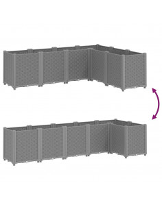 Fioriera da Giardino Grigio Chiaro 160x120x53 cm in PP 2