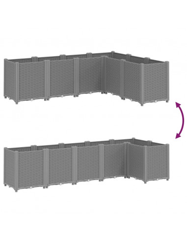 Fioriera da Giardino Grigio Chiaro 160x120x53 cm in PP