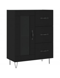 Credenza Nera 69,5x34x180 cm in Legno Multistrato 2