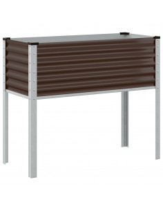 Fioriera da Giardino Marrone 100x41x90 cm in Acciaio 2