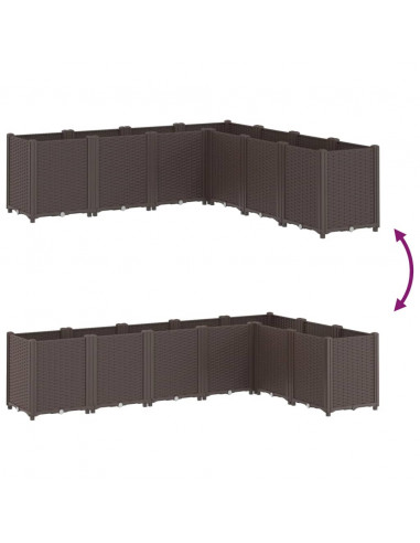 Fioriera da Giardino Marrone 160x160x53 cm in PP