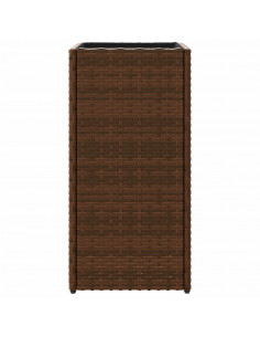 Fioriera da Giardino Marrone 30x30x60 cm in Polyrattan 2
