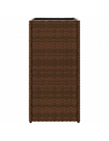 Fioriera da Giardino Marrone 30x30x60 cm in Polyrattan