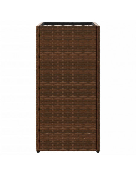 Fioriera da Giardino Marrone 30x30x60 cm in Polyrattan