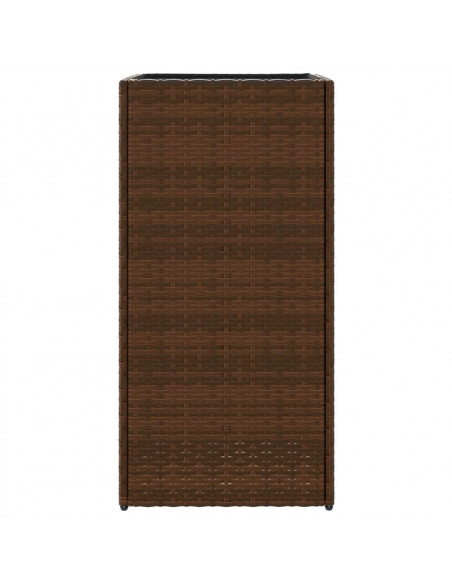 Fioriera da Giardino Marrone 40x40x80 cm in Polyrattan