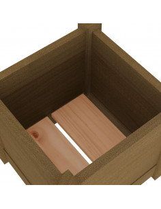 Fioriera da Giardino Miele 31x31x31 cm Legno Massello di Pino 2