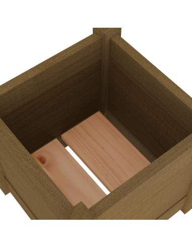 Fioriera da Giardino Miele 31x31x31 cm Legno Massello di Pino