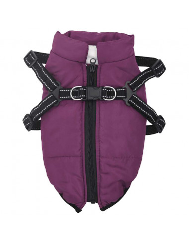 Cappotto Cani Imbracatura Impermeabile Riflettente Viola S