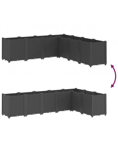 Fioriera da Giardino Nera 160x160x53 cm in PP