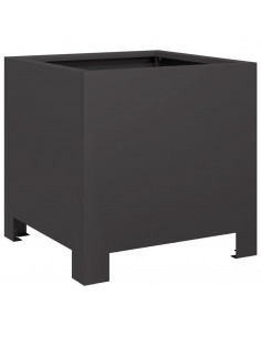 Fioriera da Giardino Nera 30x30x30 cm in Acciaio