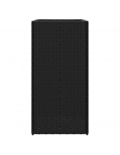 Fioriera da Giardino Nera 40x40x80 cm in Polyrattan 2