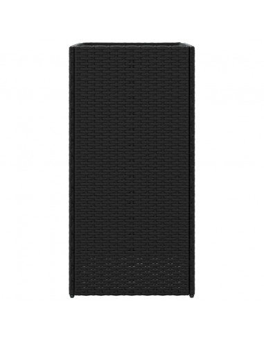 Fioriera da Giardino Nera 40x40x80 cm in Polyrattan