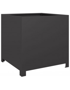 Fioriera da Giardino Nera 50x50x50 cm in Acciaio