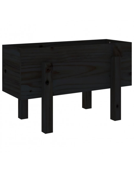 Fioriera da Giardino Nera 62x30x38 cm Legno Massello di Pino
