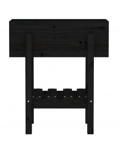 Fioriera da Giardino Nera 62x30x69 cm Legno Massello di Pino 2