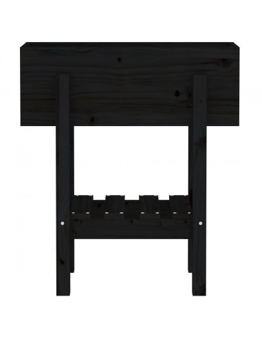 Fioriera da Giardino Nera 62x30x69 cm Legno Massello di Pino