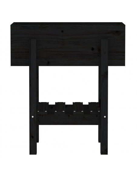 Fioriera da Giardino Nera 62x30x69 cm Legno Massello di Pino