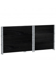 Fioriera da Giardino Nera 80x60 cm in Legno Massello di Pino 2