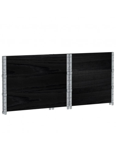 Fioriera da Giardino Nera 80x60 cm in Legno Massello di Pino