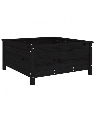 Fioriera da Giardino Nera 82,5x82,5x39cm Legno Massello di Pino