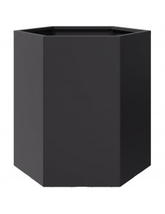 Fioriera da Giardino Nera Esagono 46x40x45 cm in Acciaio