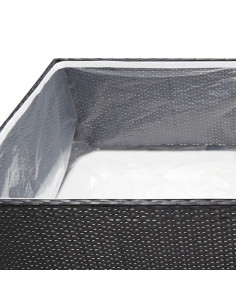 Fioriera da Giardino Nero 157x80x40 cm in Polyrattan 2