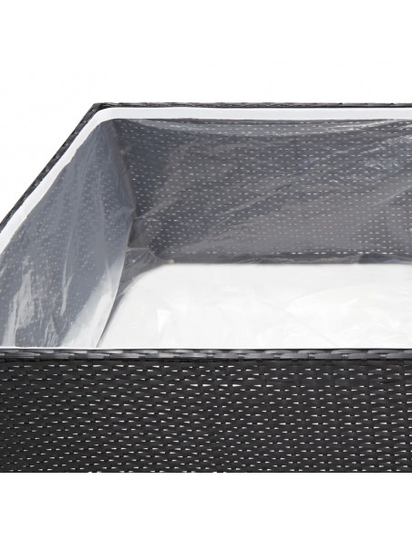 Fioriera da Giardino Nero 157x80x40 cm in Polyrattan