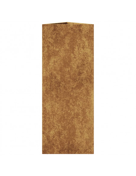 Fioriera da Giardino Triangolare 30x26x75 cm in Acciaio Corten