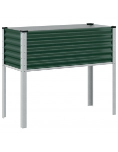 Fioriera da Giardino Verde 100x41x90 cm in Acciaio 2