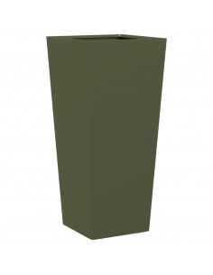 Fioriera da Giardino Verde Oliva 35x35x75 cm in Acciaio