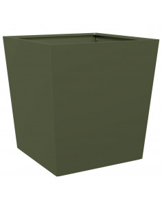 Fioriera da Giardino Verde Oliva 50x50x50 cm in Acciaio 2