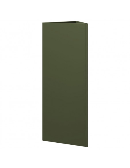 Fioriera da Giardino Verde Oliva Triangolare 30x26x75cm Acciaio