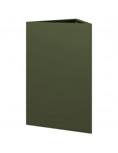 Fioriera da Giardino Verde Oliva Triangolare 50x43x75cm Acciaio 2