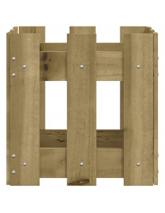 Fioriera Giardino a Recinzione 30x30x30Pino Massello Impregnato 2