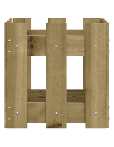 Fioriera Giardino a Recinzione 30x30x30Pino Massello Impregnato