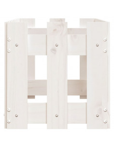 Fioriera Giardino a Recinzione Bianca 100x30x30cm Massello Pino 2