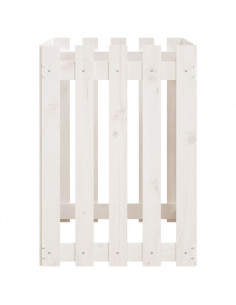 Fioriera Giardino a Recinzione Bianca 100x50x70cm Massello Pino 2