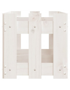 Fioriera Giardino a Recinzione Bianca 150x30x30cm Massello Pino 2