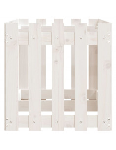 Fioriera Giardino a Recinzione Bianca 150x50x50cm Massello Pino