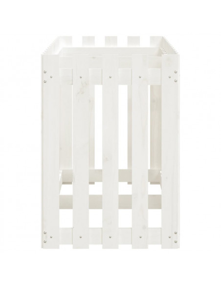Fioriera Giardino a Recinzione Bianca 150x50x70cm Massello Pino