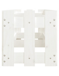 Fioriera Giardino a Recinzione Bianca 200x30x30cm Massello Pino 2