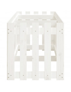 Fioriera Giardino a Recinzione Bianca 200x50x50cm Massello Pino