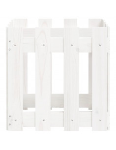 Fioriera Giardino a Recinzione Bianco 40x40x40 cm Massello Pino