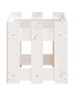 Fioriera Giardino a Recinzione Bianco 60x30x30 cm Massello Pino